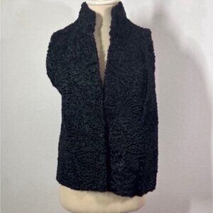 Rare Vintage Curly Persian Lamb fur VestFully lined Vintage 1969